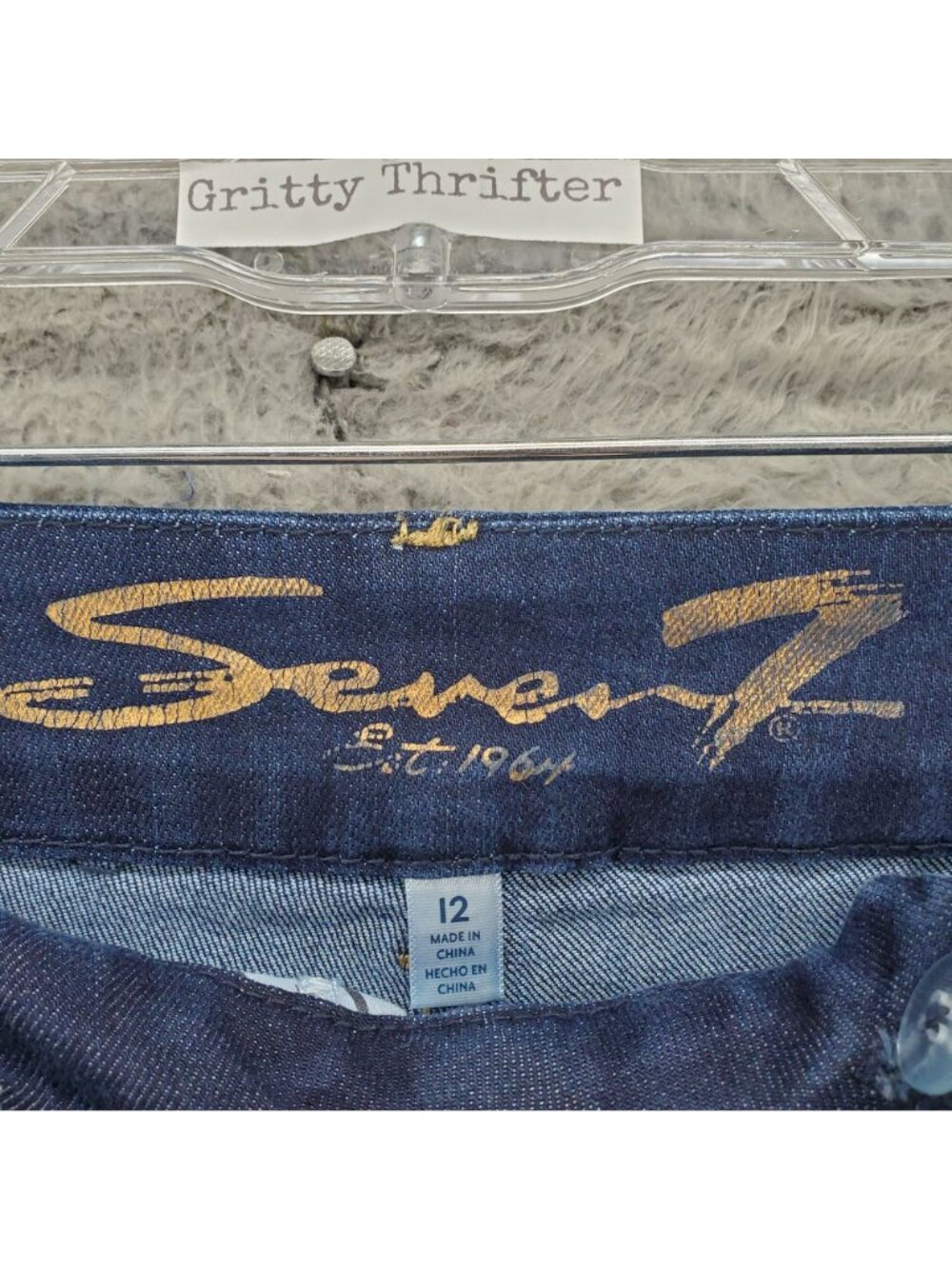 Seven7 Jeans Womens Size 12 Blue Tummyless High Rise Skinny London Wash Stretchy - Picture 2 of 13